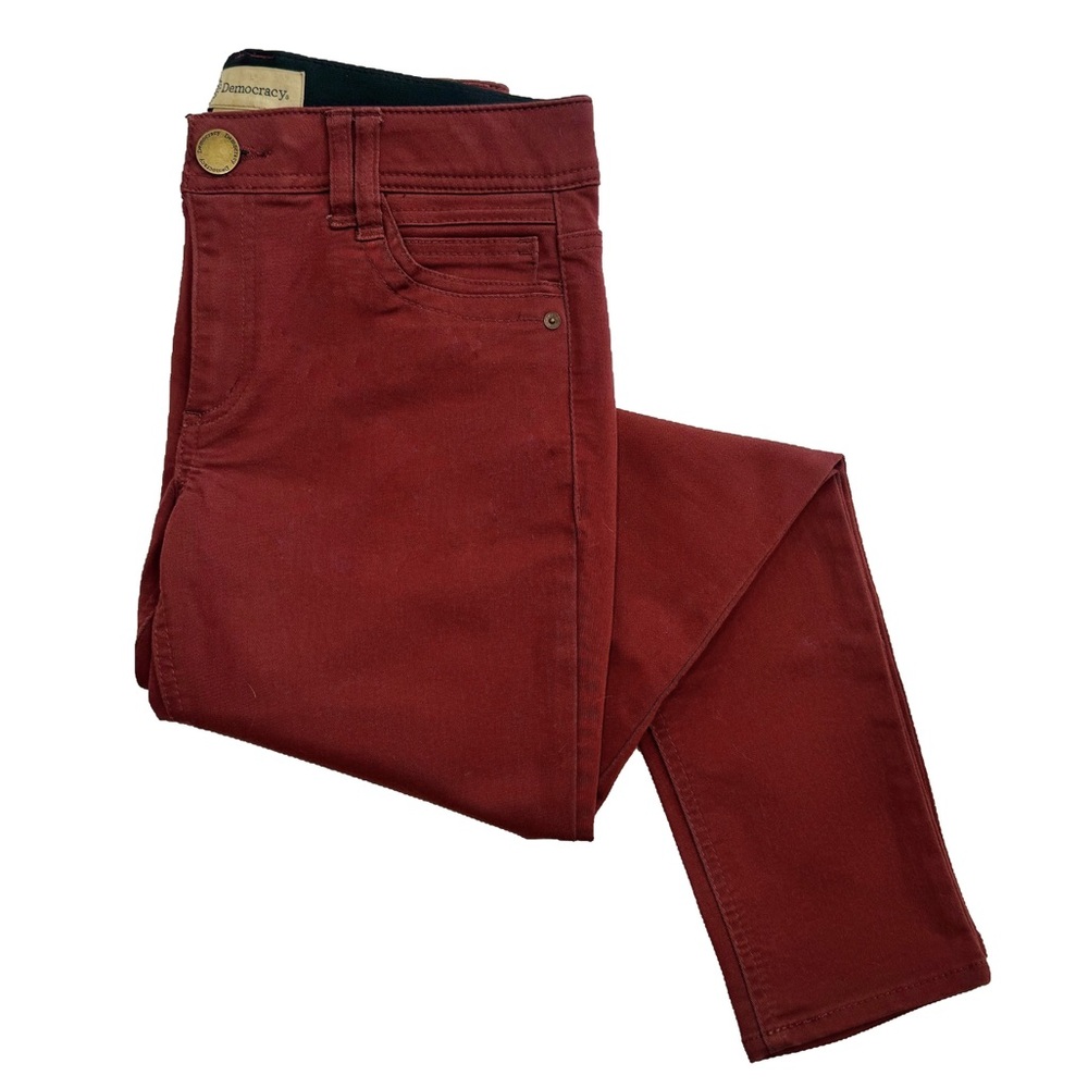 Democracy burgundy skinny jean/ jegging